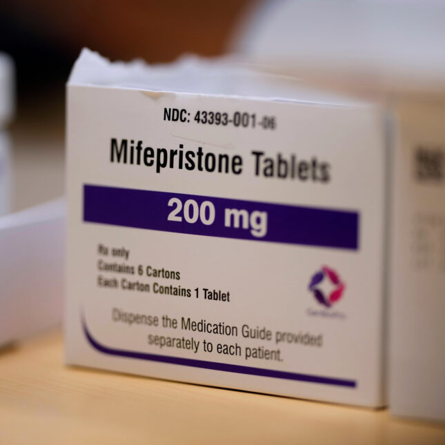 A box labeled mifepristone tablets