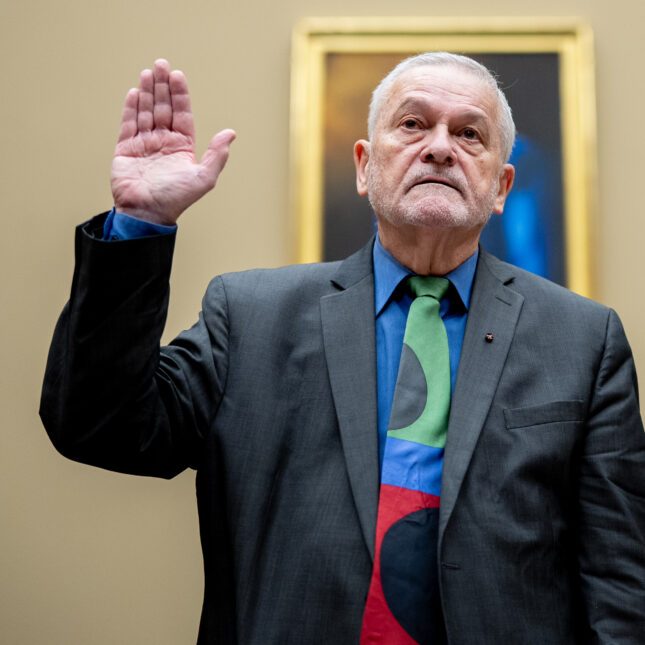 MAY 22: Dr. David Morens is sworn in during a House Select Subcommittee on the Coronavirus Pandemic hearing on Capitol Hill on May 22, 2024 in Washington, DC.